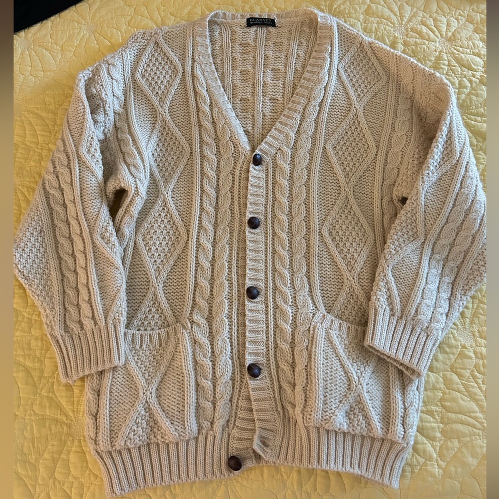 Classic Cream Cable Knit Irish Cardigan